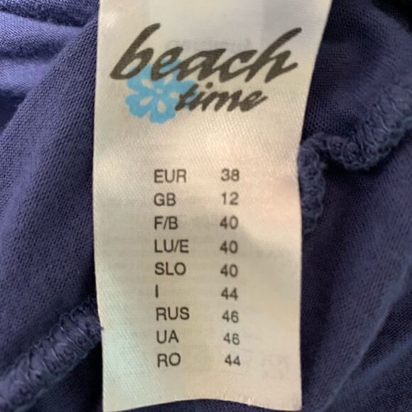 Beach Time Blue Ruffled Bathing Suit Coverup Sz M - Picture 4 of 5